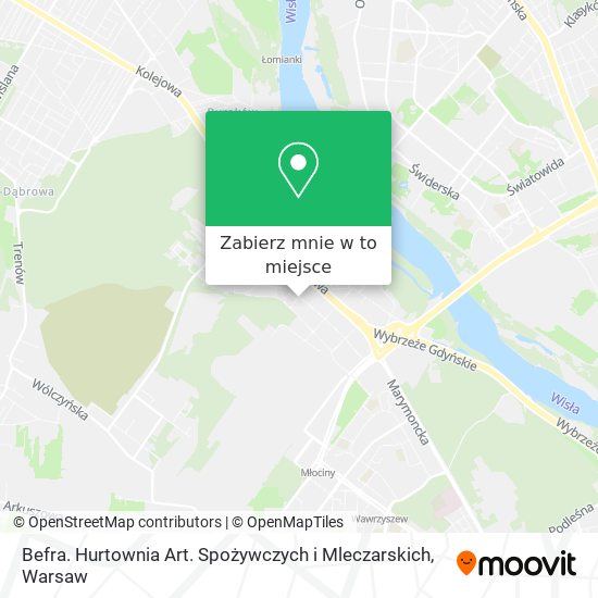 Mapa Befra. Hurtownia Art. Spożywczych i Mleczarskich