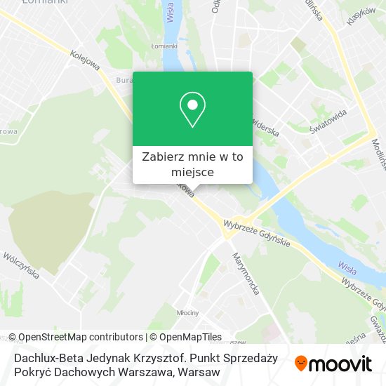 Mapa Dachlux-Beta Jedynak Krzysztof. Punkt Sprzedaży Pokryć Dachowych Warszawa