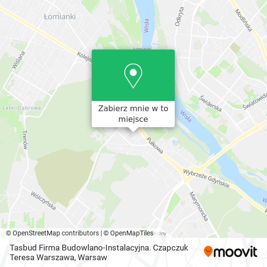 Mapa Tasbud Firma Budowlano-Instalacyjna. Czapczuk Teresa Warszawa