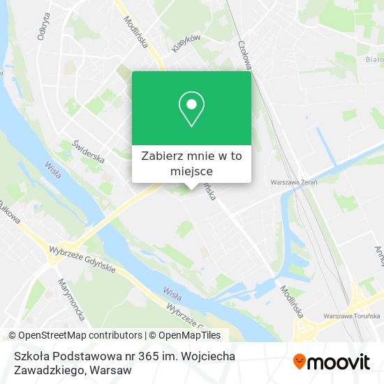 Mapa Szkoła Podstawowa nr 365 im. Wojciecha Zawadzkiego