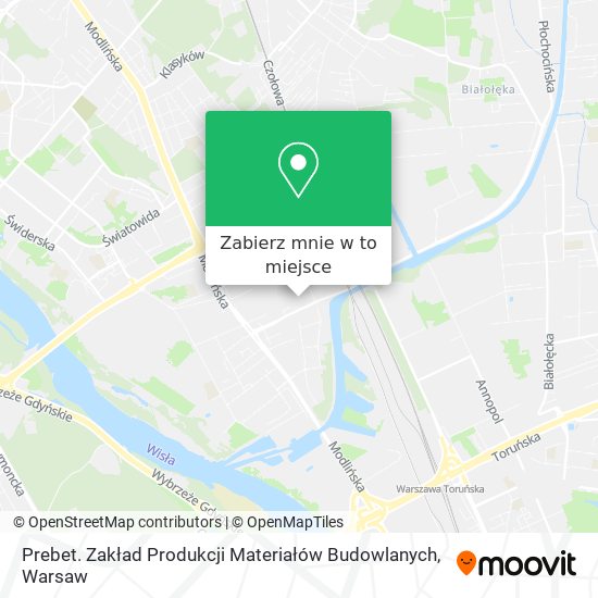 Mapa Prebet. Zakład Produkcji Materiałów Budowlanych