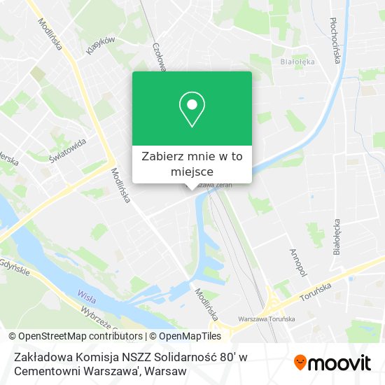 Mapa Zakładowa Komisja NSZZ Solidarność 80' w Cementowni Warszawa'