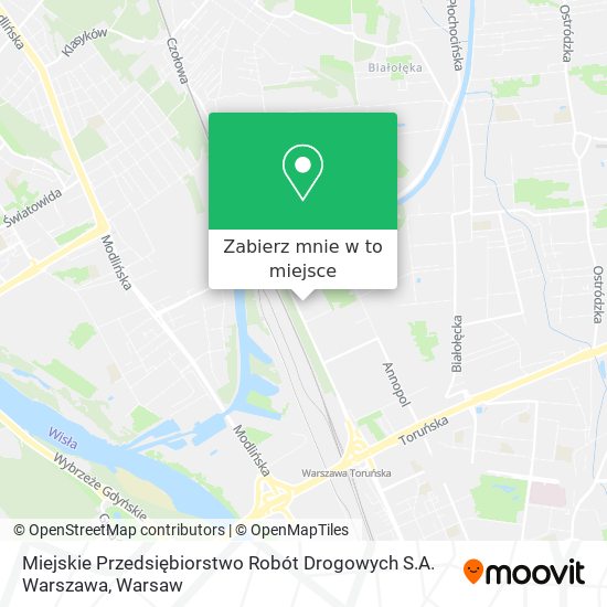 Mapa Miejskie Przedsiębiorstwo Robót Drogowych S.A. Warszawa