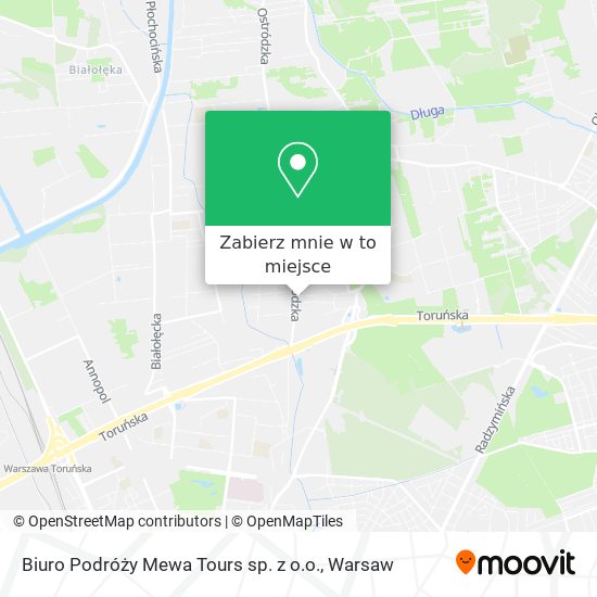 Mapa Biuro Podróży Mewa Tours sp. z o.o.