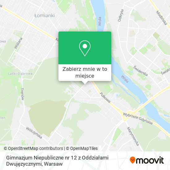 Mapa Gimnazjum Niepubliczne nr 12 z Oddziałami Dwujęzycznymi