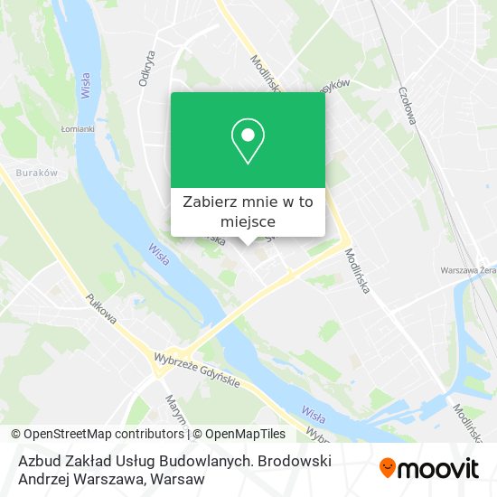 Mapa Azbud Zakład Usług Budowlanych. Brodowski Andrzej Warszawa