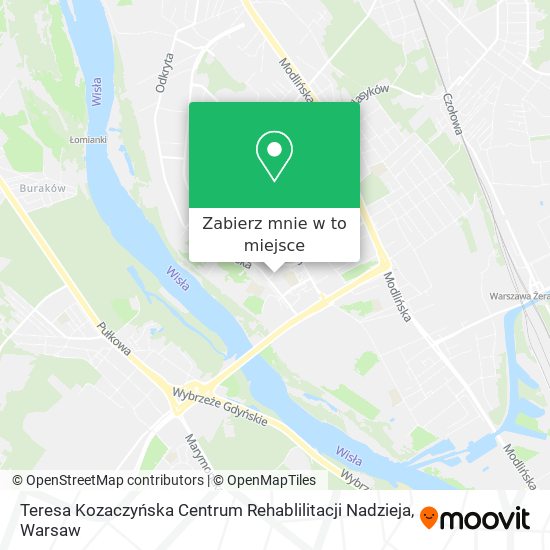 Mapa Teresa Kozaczyńska Centrum Rehablilitacji Nadzieja