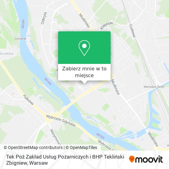 Mapa Tek Poż Zakład Usług Pożarniczych i BHP Tekliński Zbigniew