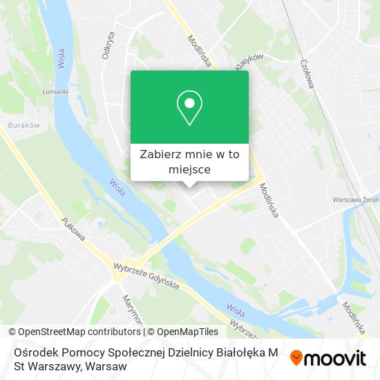 Mapa Ośrodek Pomocy Społecznej Dzielnicy Białołęka M St Warszawy