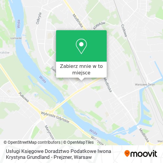 Mapa Usługi Księgowe Doradztwo Podatkowe Iwona Krystyna Grundland - Prejzner