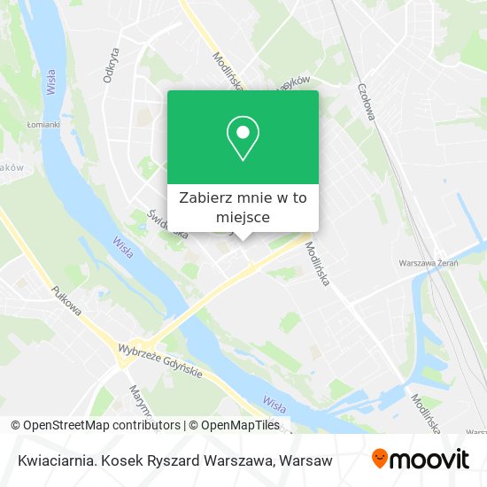 Mapa Kwiaciarnia. Kosek Ryszard Warszawa