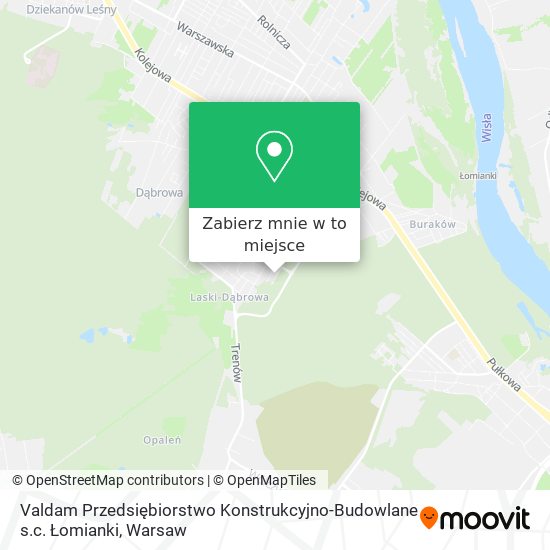 Mapa Valdam Przedsiębiorstwo Konstrukcyjno-Budowlane s.c. Łomianki