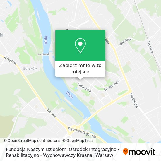 Mapa Fundacja Naszym Dzieciom. Osrodek Integracyjno - Rehabilitacyjno - Wychowawczy Krasnal