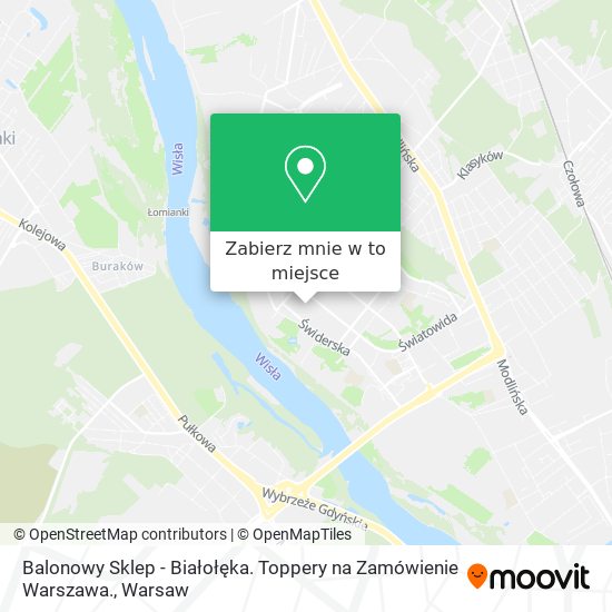 Mapa Balonowy Sklep - Białołęka. Toppery na Zamówienie Warszawa.