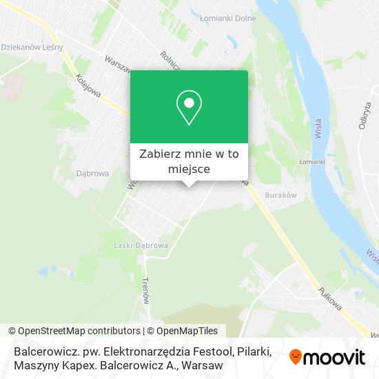 Mapa Balcerowicz. pw. Elektronarzędzia Festool, Pilarki, Maszyny Kapex. Balcerowicz A.