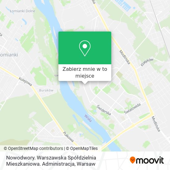 Mapa Nowodwory. Warszawska Spółdzielnia Mieszkaniowa. Administracja