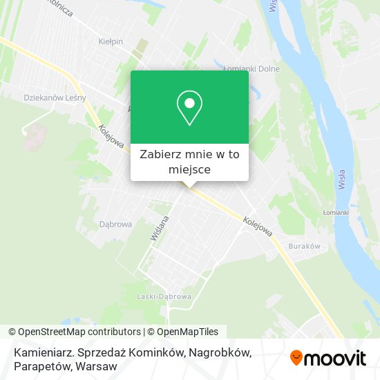 Mapa Kamieniarz. Sprzedaż Kominków, Nagrobków, Parapetów