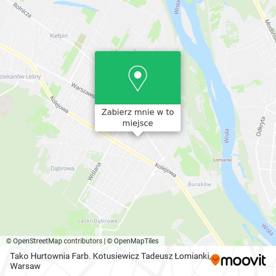 Mapa Tako Hurtownia Farb. Kotusiewicz Tadeusz Łomianki