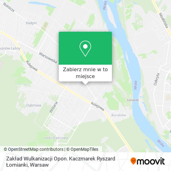 Mapa Zakład Wulkanizacji Opon. Kaczmarek Ryszard Łomianki