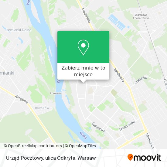 Mapa Urząd Pocztowy, ulica Odkryta