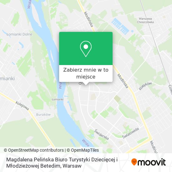 Mapa Magdalena Pelińska Biuro Turystyki Dziecięcej i Młodzieżowej Betedim