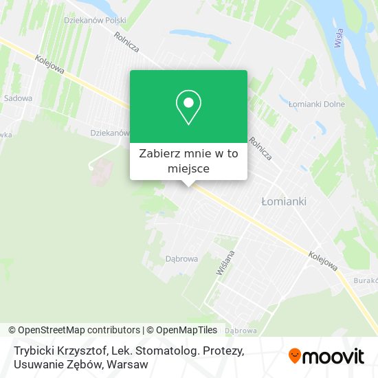 Mapa Trybicki Krzysztof, Lek. Stomatolog. Protezy, Usuwanie Zębów