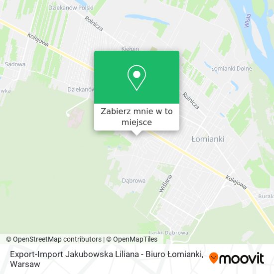 Mapa Export-Import Jakubowska Liliana - Biuro Łomianki