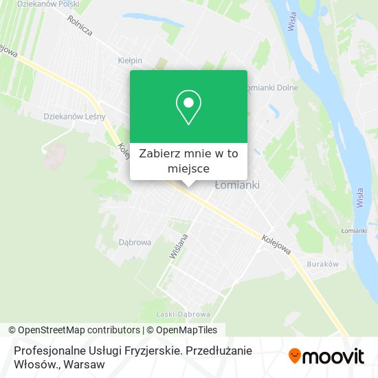 Mapa Profesjonalne Usługi Fryzjerskie. Przedłużanie Włosów.