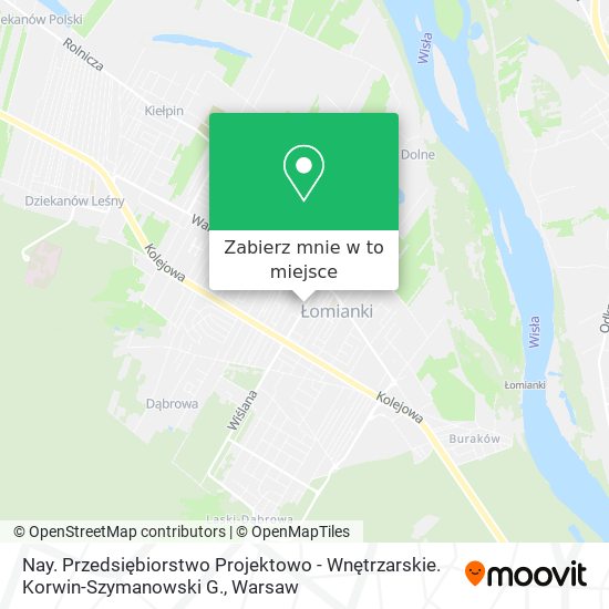 Mapa Nay. Przedsiębiorstwo Projektowo - Wnętrzarskie. Korwin-Szymanowski G.