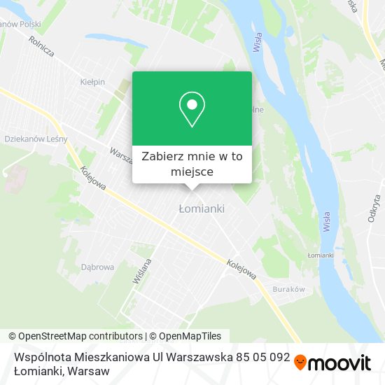 Mapa Wspólnota Mieszkaniowa Ul Warszawska 85 05 092 Łomianki