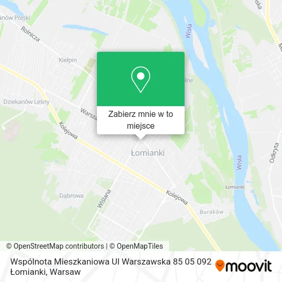 Mapa Wspólnota Mieszkaniowa Ul Warszawska 85 05 092 Łomianki