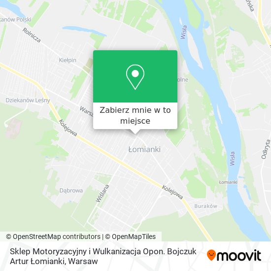 Mapa Sklep Motoryzacyjny i Wulkanizacja Opon. Bojczuk Artur Łomianki