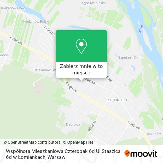 Mapa Wspólnota Mieszkaniowa Czteropak 6d Ul.Staszica 6d w Łomiankach