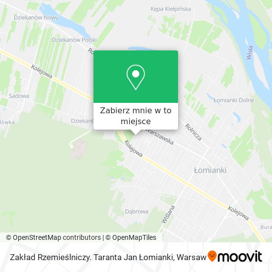 Mapa Zakład Rzemieślniczy. Taranta Jan Łomianki