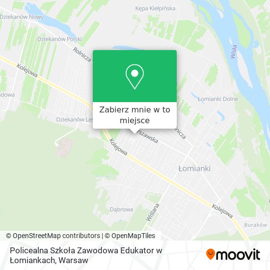 Mapa Policealna Szkoła Zawodowa Edukator w Łomiankach