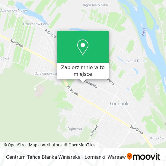 Mapa Centrum Tańca Blanka Winiarska - Łomianki