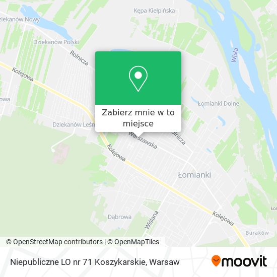 Mapa Niepubliczne LO nr 71 Koszykarskie