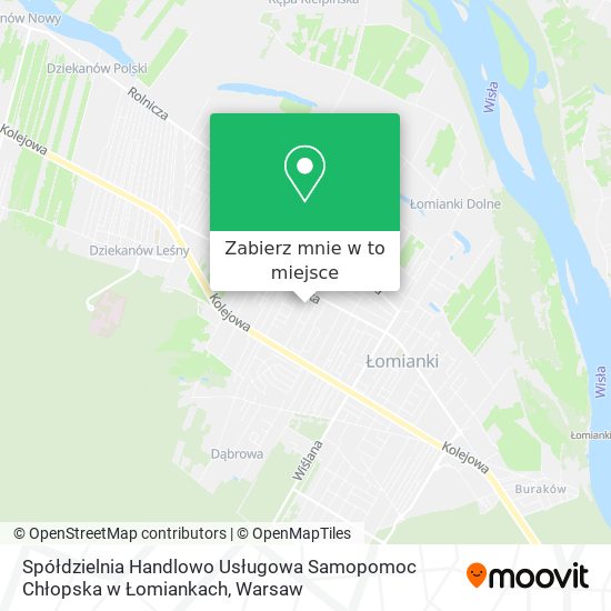 Mapa Spółdzielnia Handlowo Usługowa Samopomoc Chłopska w Łomiankach