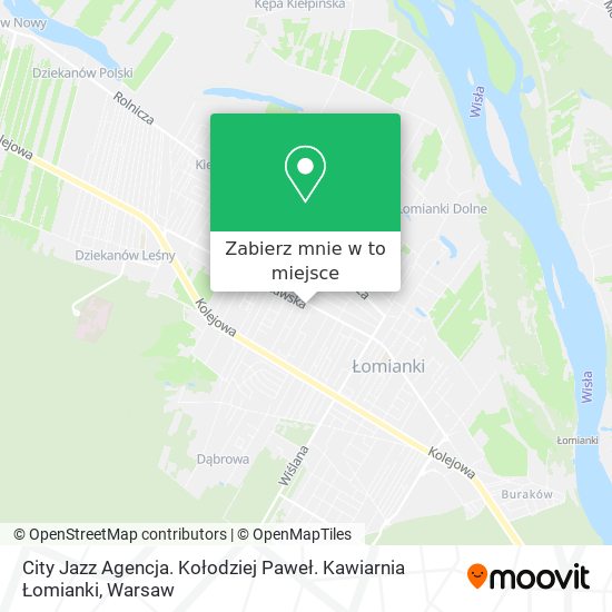 Mapa City Jazz Agencja. Kołodziej Paweł. Kawiarnia Łomianki