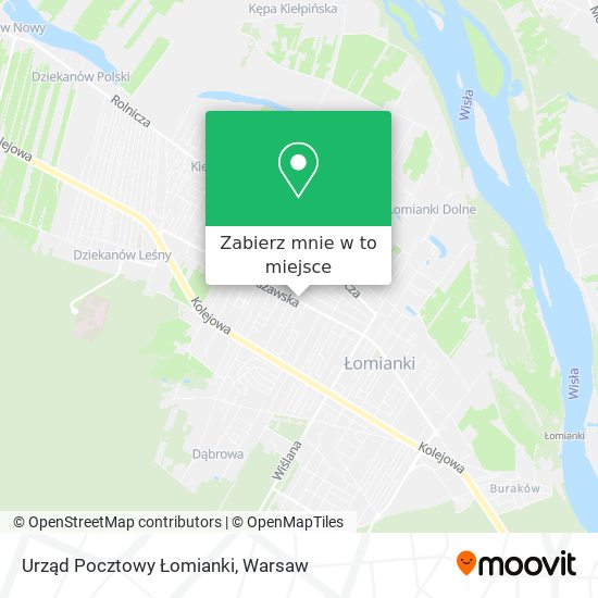 Mapa Urząd Pocztowy Łomianki