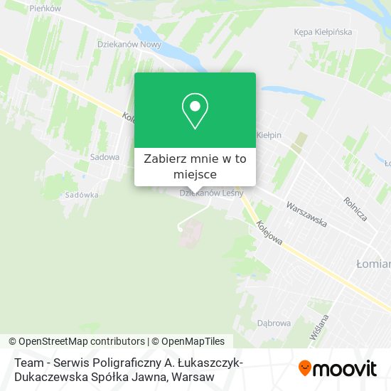 Mapa Team - Serwis Poligraficzny A. Łukaszczyk-Dukaczewska Spółka Jawna