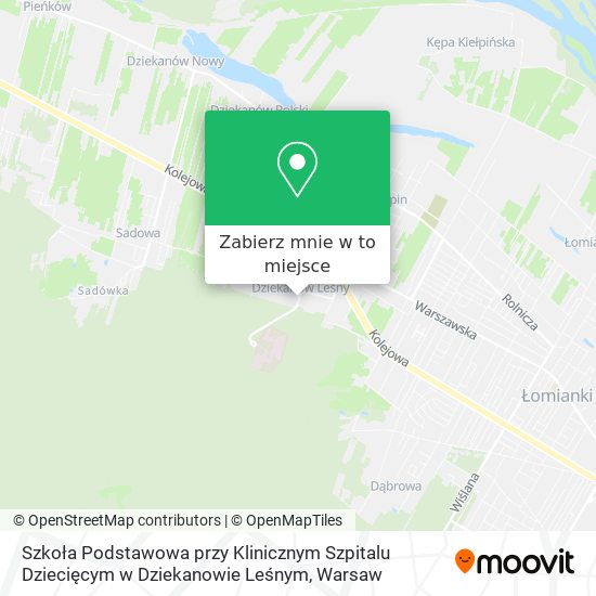 Mapa Szkoła Podstawowa przy Klinicznym Szpitalu Dziecięcym w Dziekanowie Leśnym