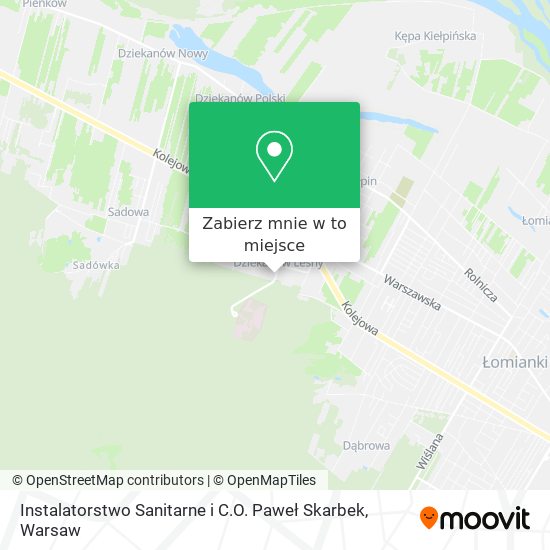 Mapa Instalatorstwo Sanitarne i C.O. Paweł Skarbek