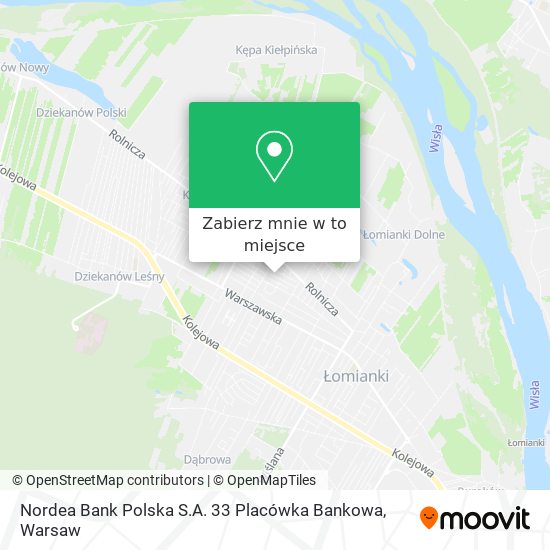 Mapa Nordea Bank Polska S.A. 33 Placówka Bankowa