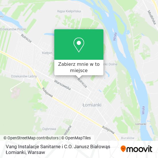 Mapa Vang Instalacje Sanitarne i C.O. Janusz Białowąs Łomianki