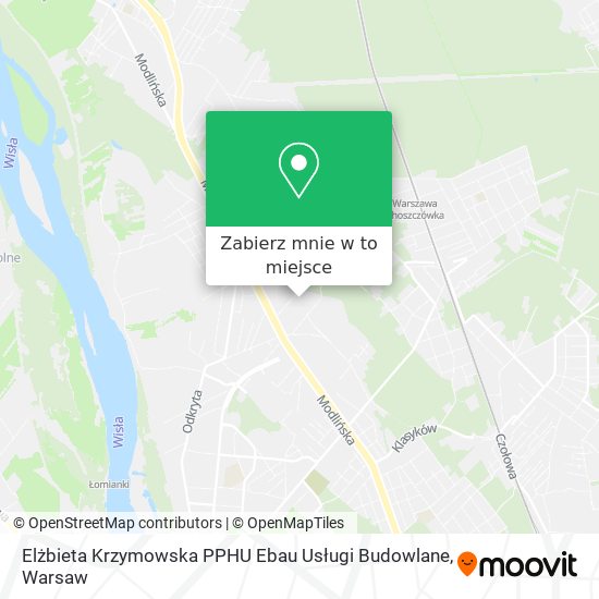 Mapa Elżbieta Krzymowska PPHU Ebau Usługi Budowlane