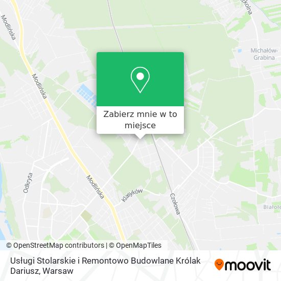 Mapa Usługi Stolarskie i Remontowo Budowlane Królak Dariusz