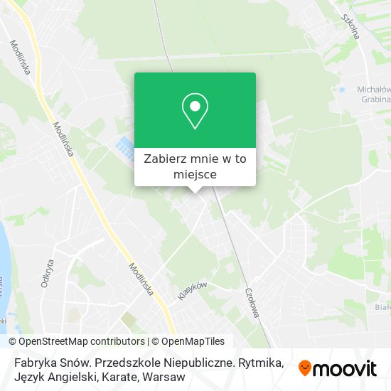 Mapa Fabryka Snów. Przedszkole Niepubliczne. Rytmika, Język Angielski, Karate