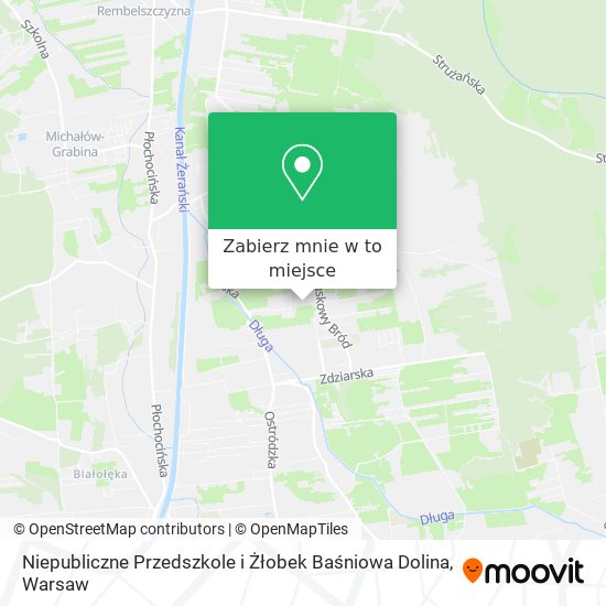 Mapa Niepubliczne Przedszkole i Żłobek Baśniowa Dolina