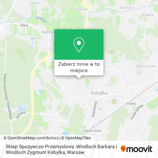 Mapa Sklep Spozywczo-Przemyslowy. Windloch Barbara i Windloch Zygmunt Kobylka